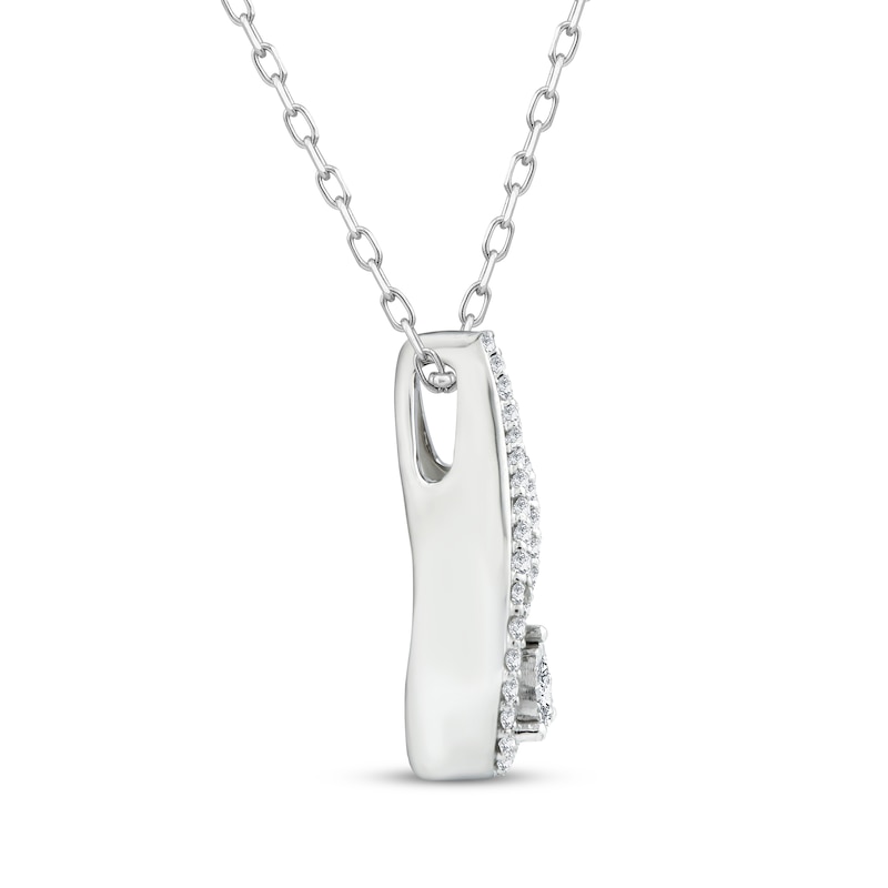 Love Ignited Diamond Flame Slide Necklace 1/5 ct tw 10K White Gold 18 ...