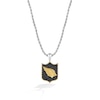 Thumbnail Image 1 of True Fans Arizona Cardinals 3/8 CT. T.W. Black Diamond and Enamel Reversible Shield Necklace in 10K Yellow Gold & Sterling Silver