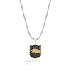 Thumbnail Image 1 of True Fans Baltimore Ravens 3/8 CT. T.W. Black Diamond and Enamel Reversible Shield Necklace in 10K Yellow Gold & Sterling Silver