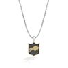 Thumbnail Image 0 of True Fans Buffalo Bills 3/8 CT. T.W. Black Diamond and Enamel Reversible Shield Necklace in 10K Yellow Gold & Sterling Silver