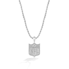 Thumbnail Image 1 of True Fans New England Patriots 3/8 CT. T.W. Black Diamond and Enamel Reversible Shield Necklace in 10K Yellow Gold & Sterling Silver