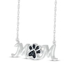 Thumbnail Image 1 of Black Diamond Accent "Mom" Paw Print Necklace Sterling Silver 18"