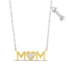 Thumbnail Image 1 of Diamond &quot;Mom&quot; Heart & Dog Bone Necklace 1/20 ct tw Sterling Silver & 10K Yellow Gold 18&quot;
