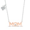 Thumbnail Image 1 of Diamond &quot;Mom&quot; Heart & Paw Print Charm Necklace 1/15 ct tw Sterling Silver & 10K Rose Gold 18&quot;