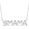 Thumbnail Image 1 of Diamond Accent &quot;Mama&quot; Paw Print Necklace Sterling Silver 18&quot;