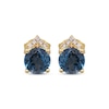 Thumbnail Image 2 of London Blue Topaz & Diamond Stud Earrings 1/20 ct tw 10K Yellow Gold