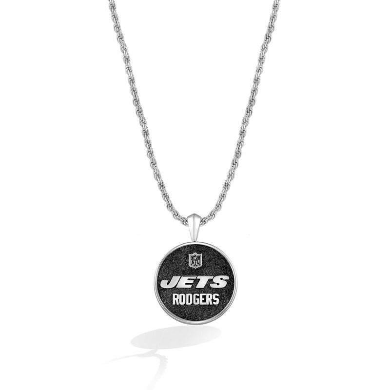 Main Image 2 of True Fans Player's Association Sterling Silver Pendant showcasing Aaron Rodgers of the New York Jets