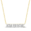 Thumbnail Image 1 of Baguette & Round-Cut Diamond Bar Necklace 1/4 ct tw 10K Yellow Gold 17.5&quot;