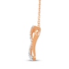 Thumbnail Image 2 of Diamond Tilted Looping Heart Necklace 1/2 ct tw 10K Rose Gold 18"