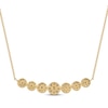 Thumbnail Image 3 of Multi-Diamond Circles Curved Bar Necklace 1/2 ct tw 10K Yellow Gold 18&quot;