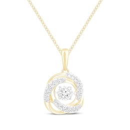 Unstoppable Love Diamond Knot Necklace 1/5 ct tw 10K Yellow Gold 19"