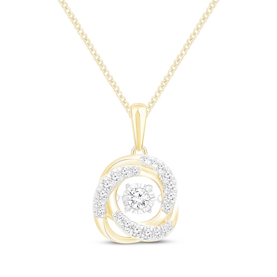 Unstoppable Love Diamond Knot Necklace 1/5 ct tw 10K Yellow Gold 19"