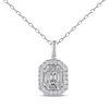 Thumbnail Image 0 of Octagon & Baguette-Cut Diamond Necklace 1/2 ct tw 10K White Gold 18"