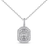Thumbnail Image 1 of Octagon & Baguette-Cut Diamond Necklace 1/2 ct tw 10K White Gold 18&quot;