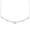 Thumbnail Image 1 of Threads of Love Diamond Station Smile Necklace 1/6 ct tw 10K White Gold 19.75&quot;