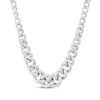 Thumbnail Image 1 of Puffy Graduating Curb Chain Necklace Hollow Sterling Silver 17.75&quot;