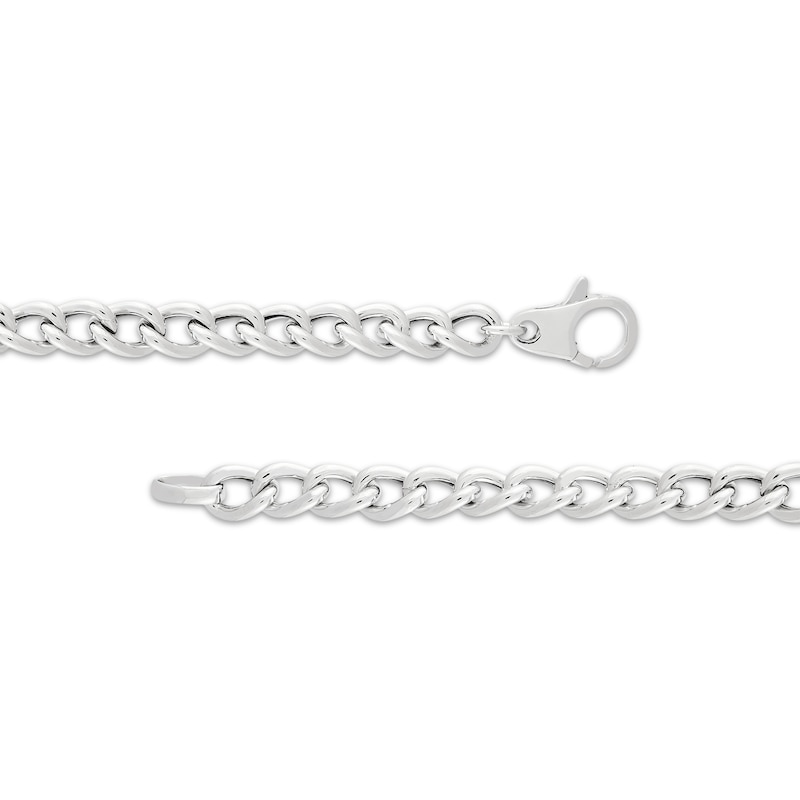 Main Image 2 of Puffy Graduating Curb Chain Necklace Hollow Sterling Silver 17.75&quot;