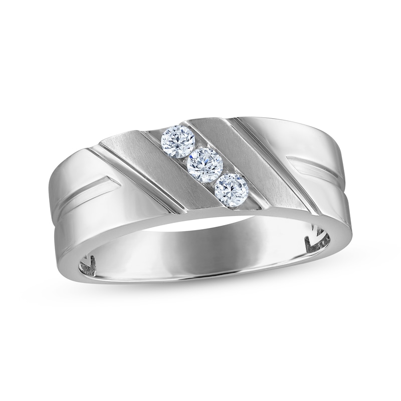 Main Image 1 of Now + Forever Men's Diamond Wedding Band 1/4 ct tw 10K White Gold