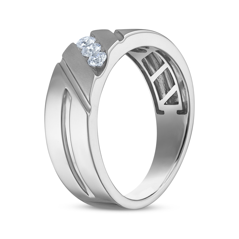 Main Image 2 of Now + Forever Men's Diamond Wedding Band 1/4 ct tw 10K White Gold