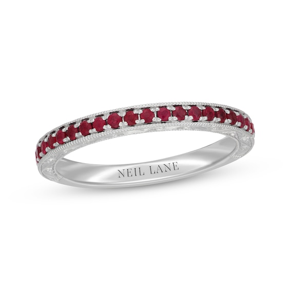 Neil Lane Natural Ruby Anniversary Ring 14K White Gold