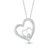 Thumbnail Image 1 of Diamond Accent Tilted Double Heart Necklace Sterling Silver 18&quot;