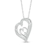 Thumbnail Image 1 of Diamond Accent Tilted Double Heart Necklace Sterling Silver 18"