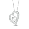 Thumbnail Image 2 of Diamond Accent Tilted Double Heart Necklace Sterling Silver 18&quot;