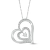 Thumbnail Image 0 of Diamond Accent Tilted Double Heart Necklace Sterling Silver 18"