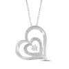 Thumbnail Image 1 of Diamond Accent Tilted Double Heart Necklace Sterling Silver 18&quot;