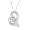 Thumbnail Image 1 of Diamond Accent Tilted Double Heart Necklace Sterling Silver 18"