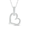 Thumbnail Image 1 of Diamond Accent Tilted Heart Doorknocker Necklace Sterling Silver 18"