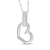 Thumbnail Image 1 of Diamond Accent Tilted Heart Doorknocker Necklace Sterling Silver 18"