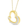Thumbnail Image 2 of Diamond Tilted Heart Scroll Necklace 1/6 ct tw 10K Yellow Gold 18&quot;
