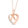 Thumbnail Image 2 of Diamond Heart Pretzel Necklace 1/8 ct tw 10K Rose Gold 18&quot;