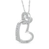 Thumbnail Image 2 of Diamond Linked-Heart Necklace 1/6 ct tw Sterling Silver 18&quot;