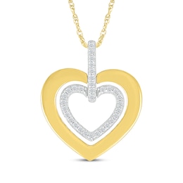 Diamond Heart Necklace 1/8 ct tw 10K Yellow Gold 18"