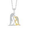 Thumbnail Image 1 of Diamond Penguins Necklace 1/10 ct tw Sterling Silver & 10K Yellow Gold 18"
