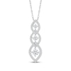 Thumbnail Image 0 of Diamond Three-Stone Link Necklace 1/2 ct tw 10K White Gold 18"