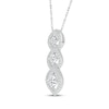 Thumbnail Image 1 of Diamond Three-Stone Link Necklace 1/2 ct tw 10K White Gold 18"