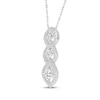 Thumbnail Image 2 of Diamond Three-Stone Link Necklace 1/2 ct tw 10K White Gold 18&quot;