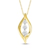 Thumbnail Image 0 of Diamond Three-Stone Flame Necklace 1/4 ct tw 10K Yellow Gold 18"