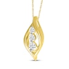 Thumbnail Image 2 of Diamond Three-Stone Flame Necklace 1/4 ct tw 10K Yellow Gold 18&quot;