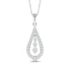 Thumbnail Image 1 of Diamond Three-Stone Teardrop Necklace 1/3 ct tw 10K White Gold 18&quot;