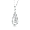 Thumbnail Image 1 of Diamond Three-Stone Teardrop Necklace 1/3 ct tw 10K White Gold 18"