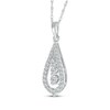 Thumbnail Image 1 of Diamond Three-Stone Teardrop Necklace 1/3 ct tw 10K White Gold 18"