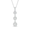 Thumbnail Image 0 of Diamond Three-Stone Halo Drop Necklace 1/4 ct tw 10K White Gold 18"