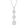 Thumbnail Image 1 of Diamond Three-Stone Halo Drop Necklace 1/4 ct tw 10K White Gold 18&quot;