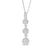 Thumbnail Image 1 of Diamond Three-Stone Halo Drop Necklace 1/4 ct tw 10K White Gold 18"