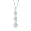 Thumbnail Image 2 of Diamond Three-Stone Halo Drop Necklace 1/4 ct tw 10K White Gold 18&quot;
