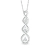 Thumbnail Image 0 of Diamond Three-Stone Swirl Necklace 1/10 ct tw 10K White Gold 18"